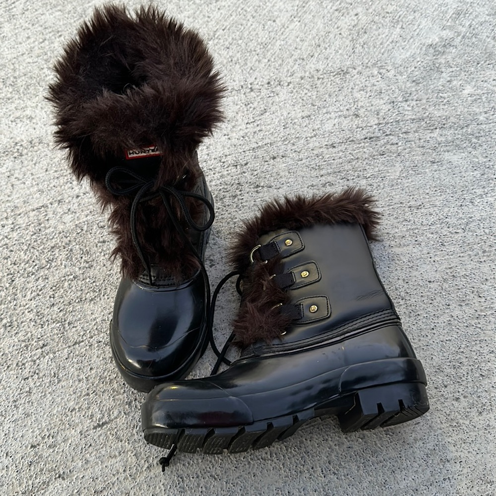 Hunter women lace up boots